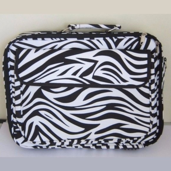 World Traveler Laptop Case Bag 17" Zebra Print NEW - Picture 5 of 8